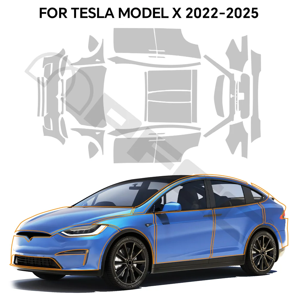 

Pre-cut PPF Car Clear Bra For Tesla Model X 2022-2025 9Mil TPU Anti-scratch Paint Protection Film Resistant Resistant Repairable