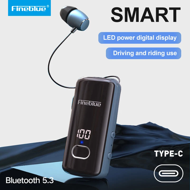 

Fineblue F580 Wireless earphone Bluetooth 5.3 Retractable Headset Call Remind Vibration In-ear Sport Headphone