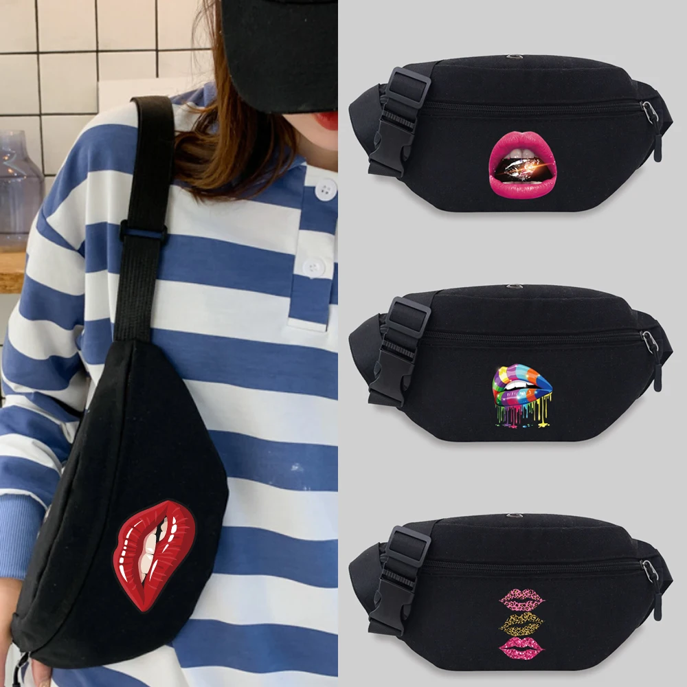 

Популярная студенческая сумка-бананка 2026 года с принтом, сумка через плечо, нагрудная сумка, повседневная спортивная холщовая поясная сумка, удобная