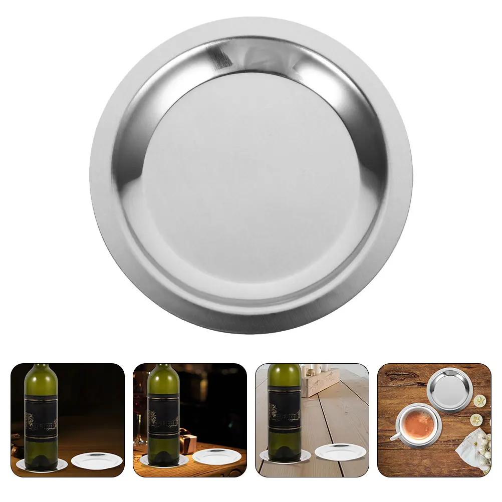 

3Pcs Wine Bottle Coaster Stainless Steel Metal Heat Resistant Non Slip Dining Table Pad Multi Function Wine Bottle Mat Household