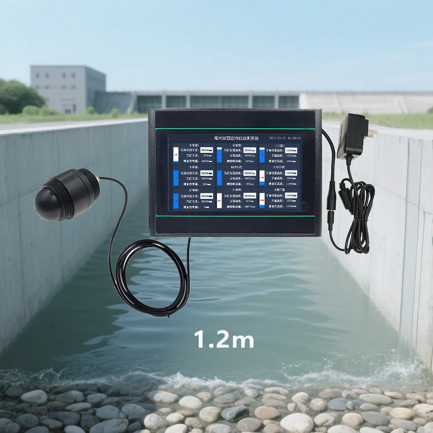 Level Sensor Touch Screen Level Meter Recording Screen 80G Millimeter Wave Non-contact Water Level Display