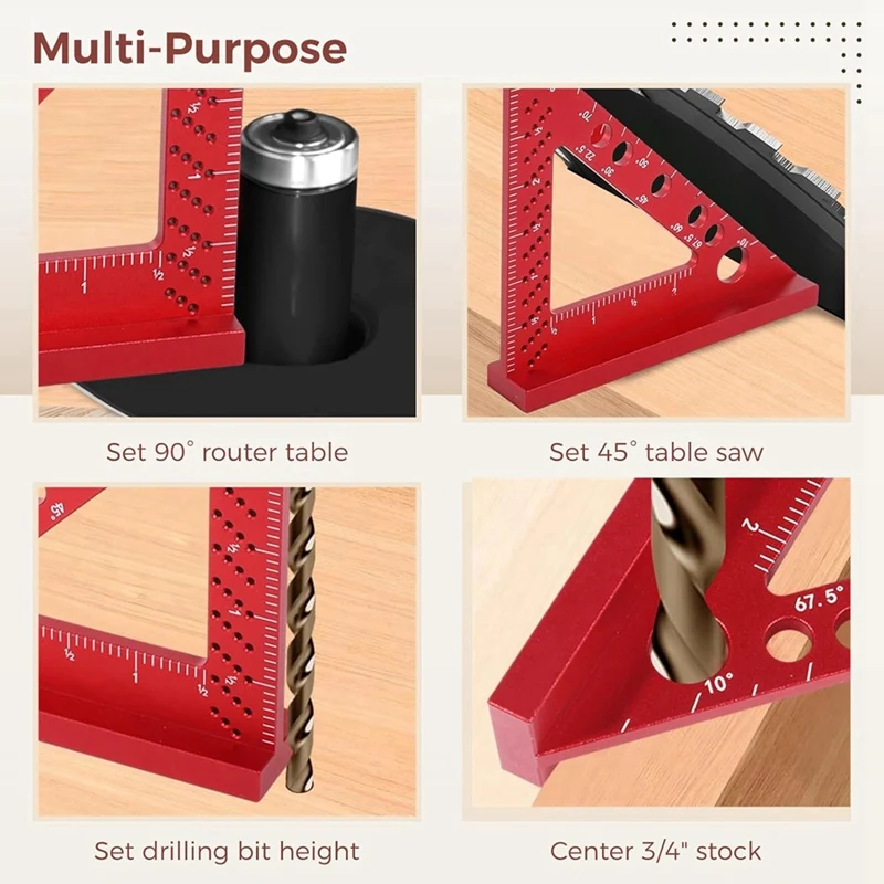 Carpenter Square Woodworking, As Shown Metal With Fixed Angle Pin And 0.09Mm Mechanical Pencil