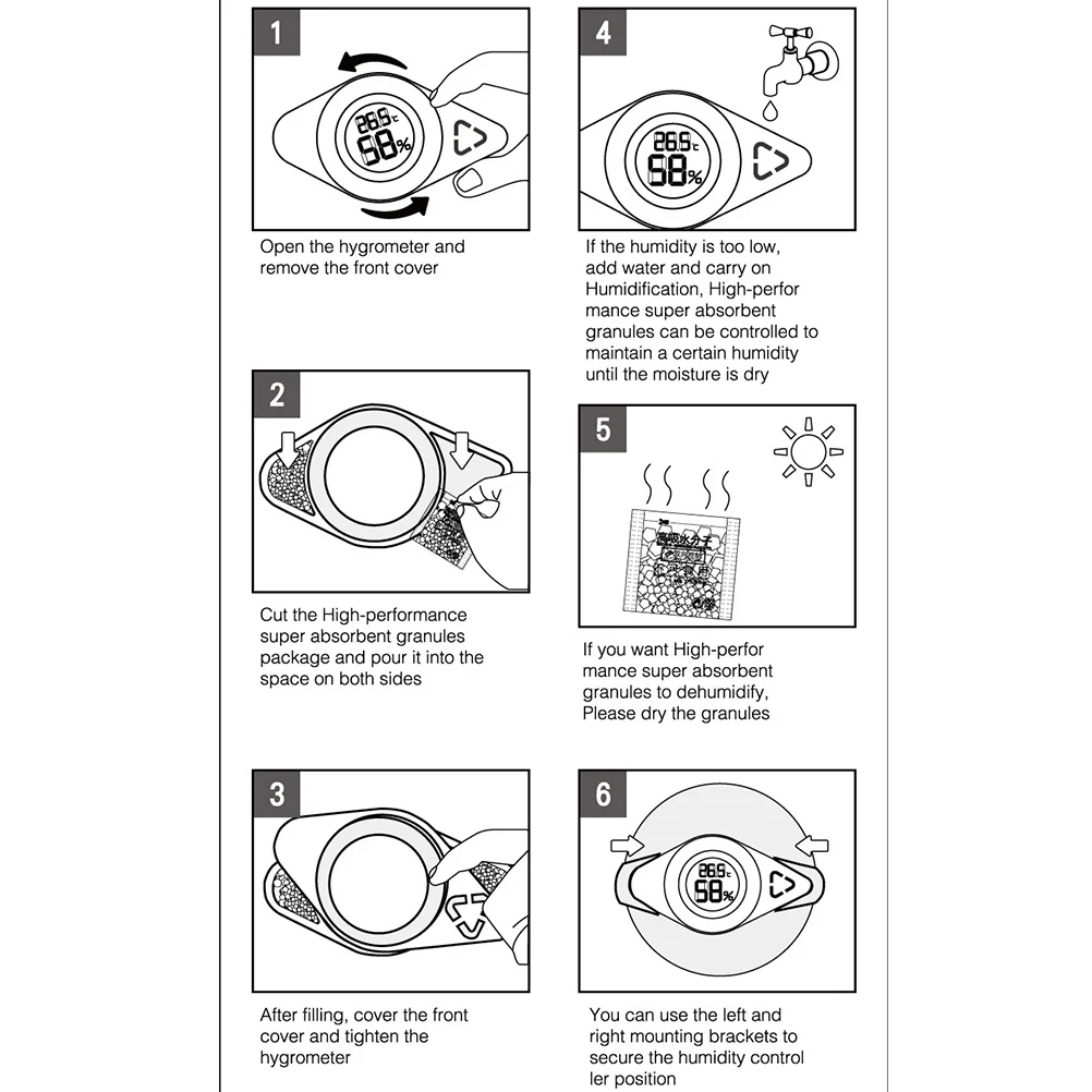 3 في 1 مرطب الجيتار الأسود المتوازن ثقب الصوت مرطب الغيتار الرطوبة آلة موسيقية حماية القيثارة المرطب