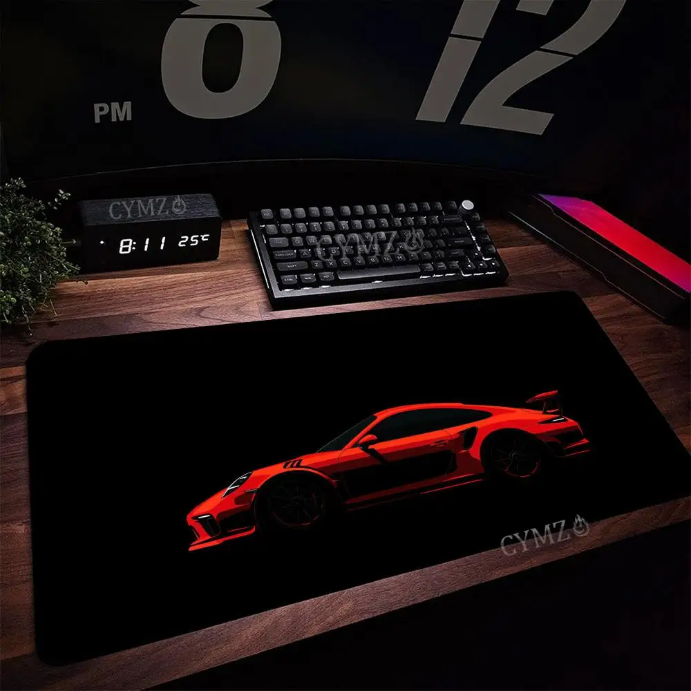 

Красный спортивный автомобильный коврик для мыши, настольный коврик, коврик для мыши, большой абстрактный коврик для мыши, игровой настольный коврик с замком, офисный нескользящий ковер