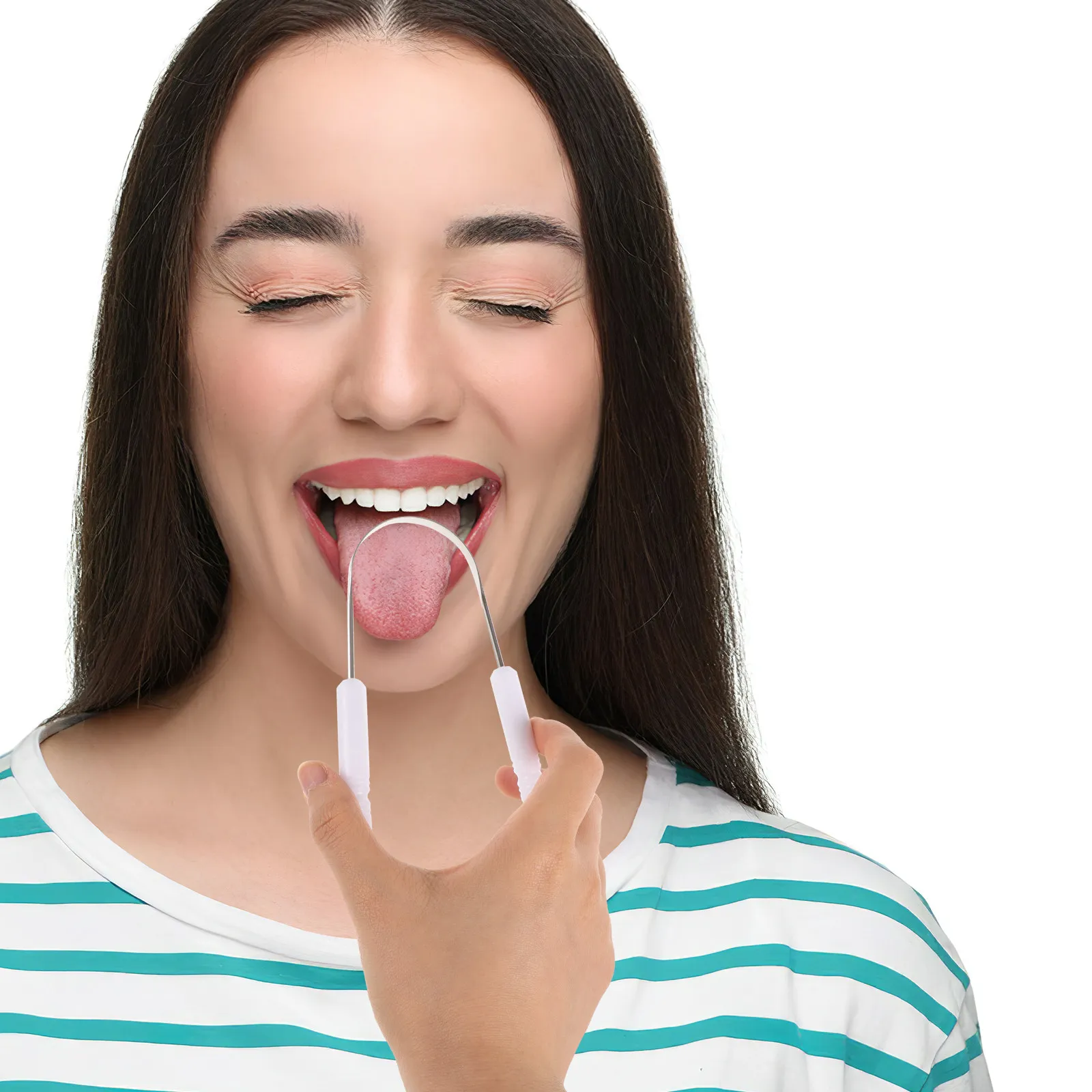 Flexible Smooth Edge Tongue Scraper U-Shaped Metal Tongue Cleaner for Adults Effective Against Bad Breath Oral Care Scraping