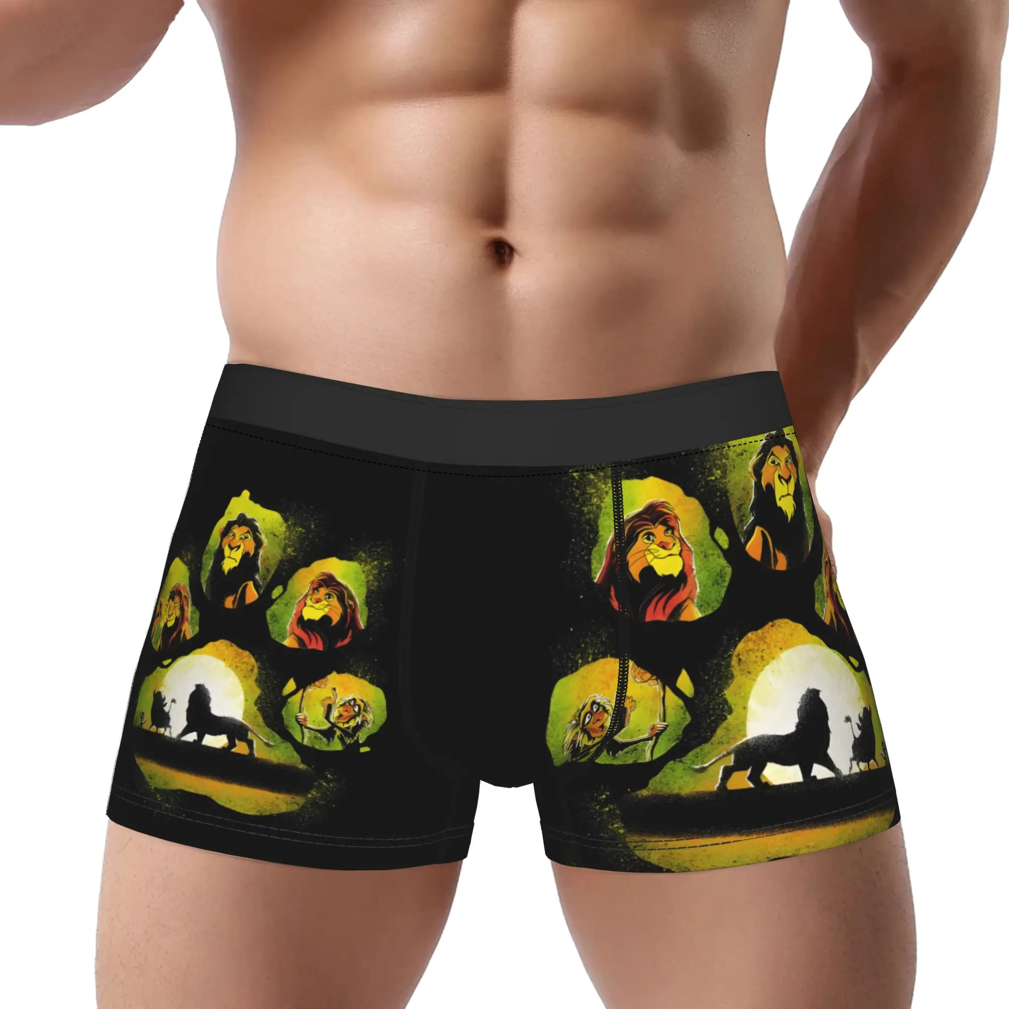 

1piece The Lion King Simba's Mighty Adventure Cartoon Underpants Homme Panties Male Underwear Ventilate Shorts