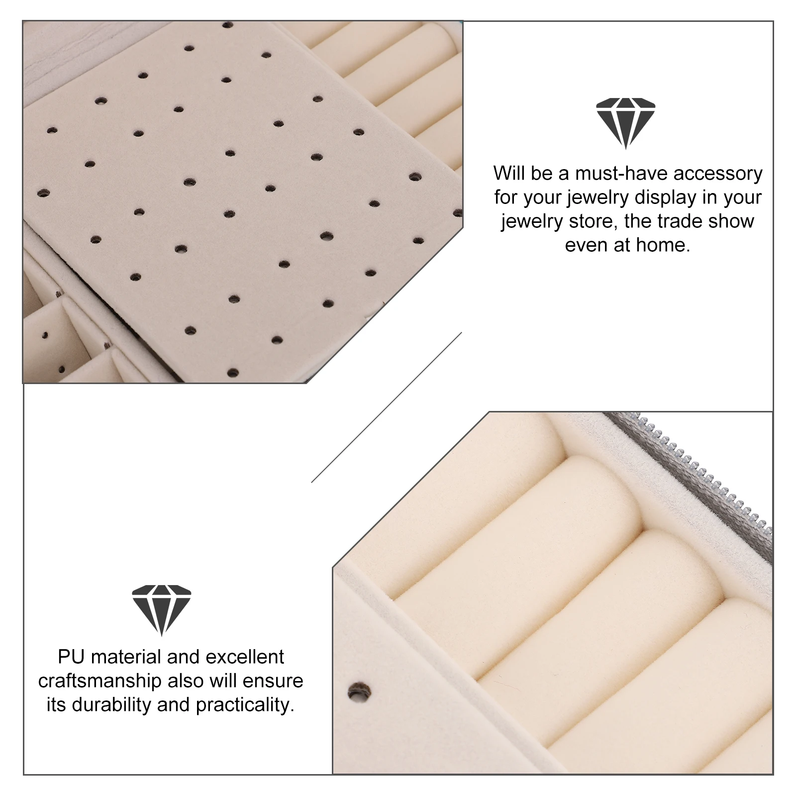 

Jewelry Storage White ganizer Jewelry ganizers Travel Case for Rings Watches Premium PU Smooth Durable Gift Packaging