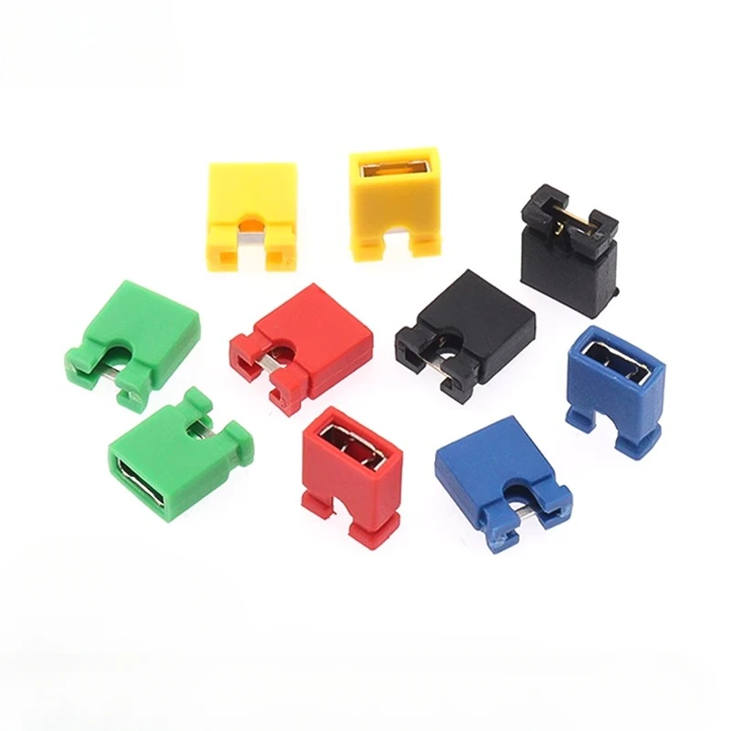 

50Pcs Colorful Pin Header Standard Computer Jumper Blocks Connector 2.54 mm 3 1/2 Hard Disk Drive Motherboard Expansion Card