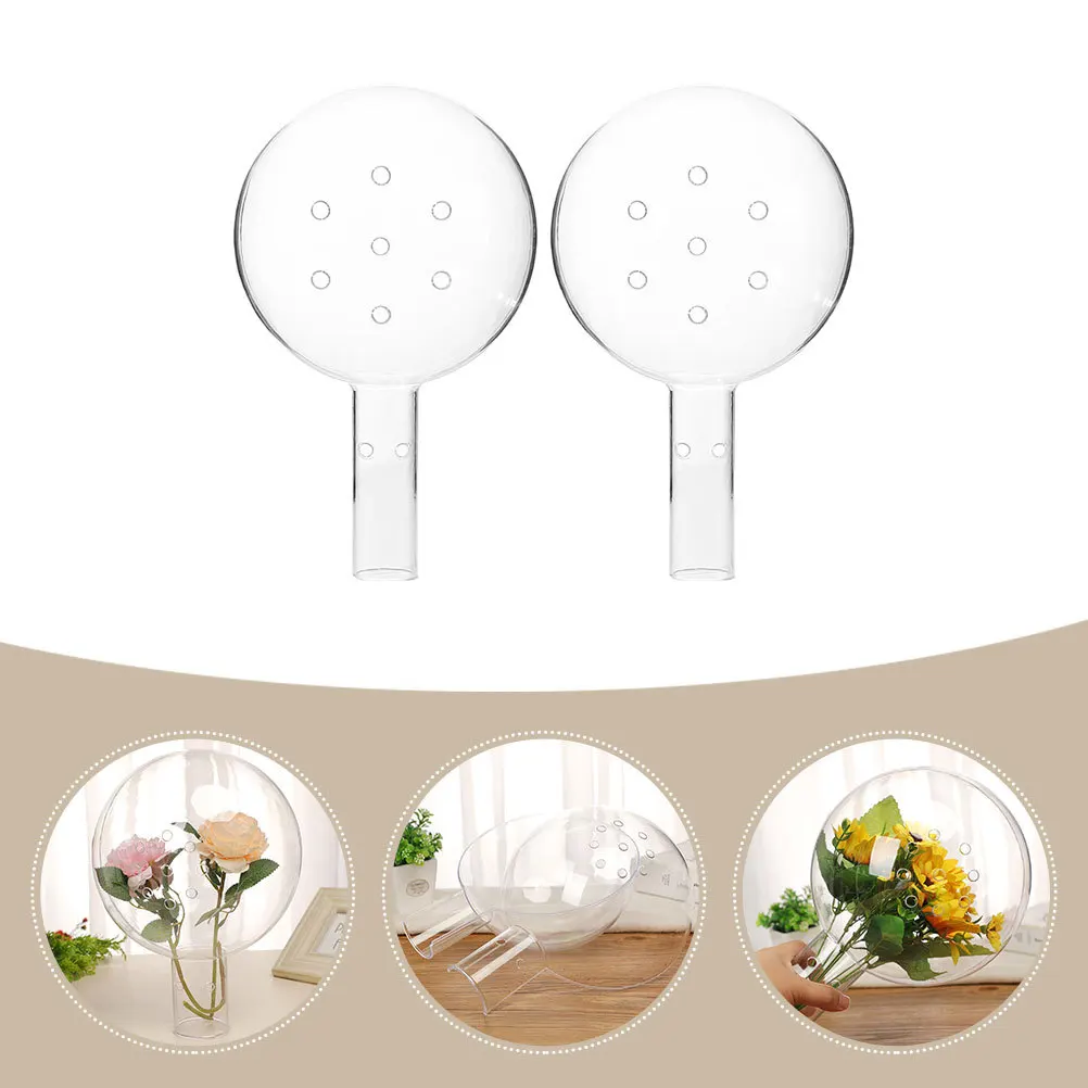 

2Pcs Rose Flower Decoration Sphere Clear Reusable Hollow Ball for DIY Bouquet Gift Wrapping Valentine's Day Wedding Party