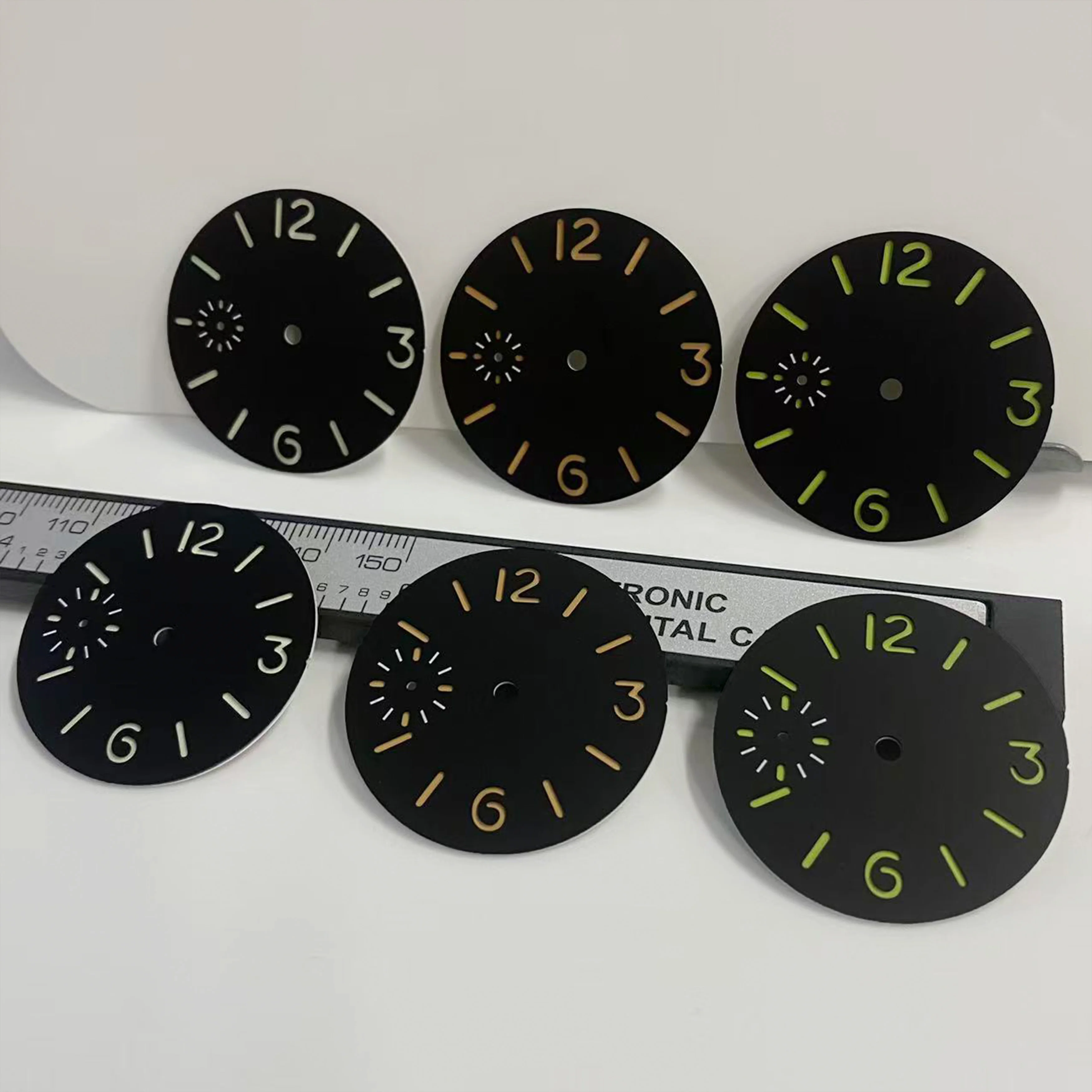 أسود 34.5 مللي متر/36 مللي متر الطلب ساعة الوجه الأخضر مضيئة ل ETA6497/ ST3600 حركة اكسسوارات تعديل استبدال ساعة الطلب ﻿