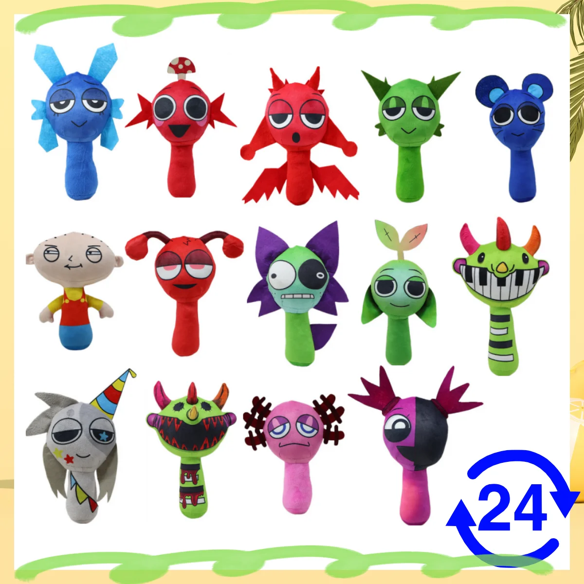 

Новые плюшевые игрушки Sprunki Incredibox Sprunky Peluche, мягкие плюшевые игры, мультяшные детские мягкие куклы на день рождения, Рождественский подарок