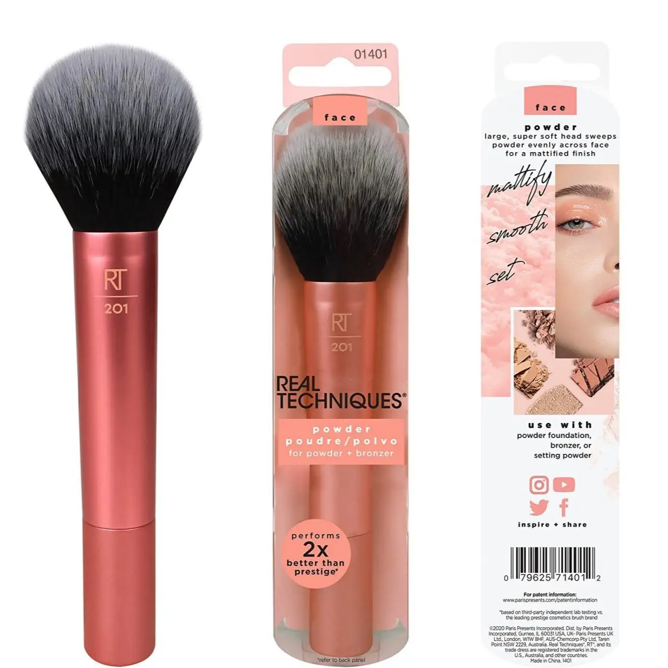 Real Techniques NEW Make up Brushs Makeup sponge RT Makeup Brushs Powder Loose Box Belt foundation brush 1401