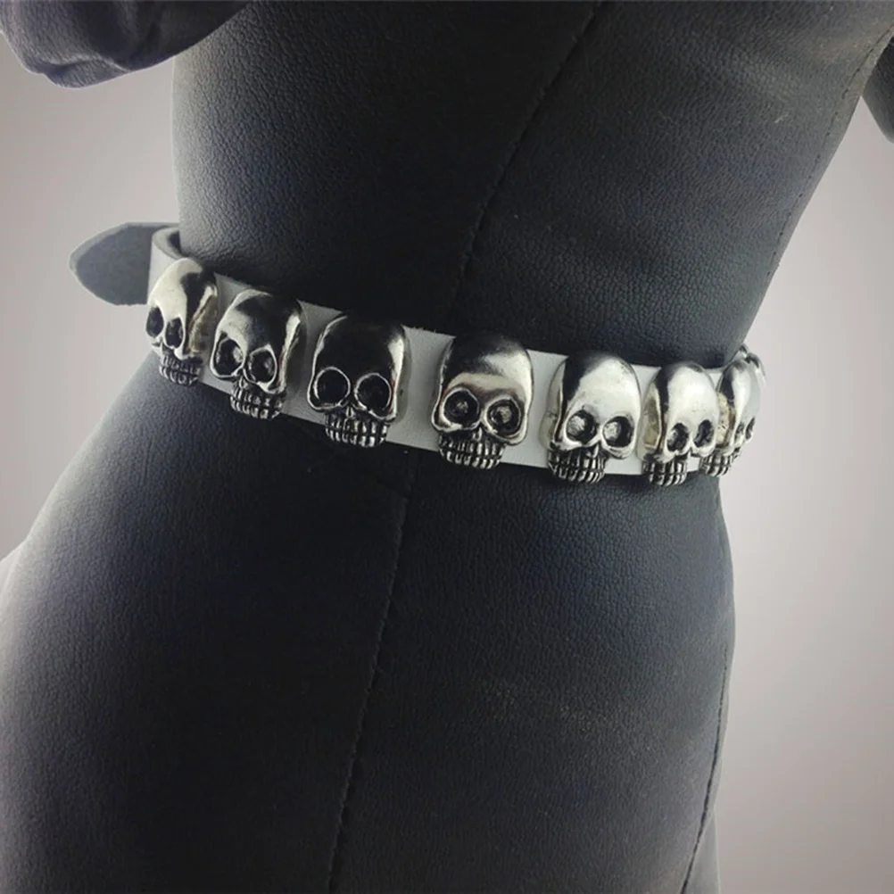 

Halloween Pet Collar Cloth Skull Bowknot Design White Size S Adjustable Cat Dog Puppy Pet Supplies Outdoor