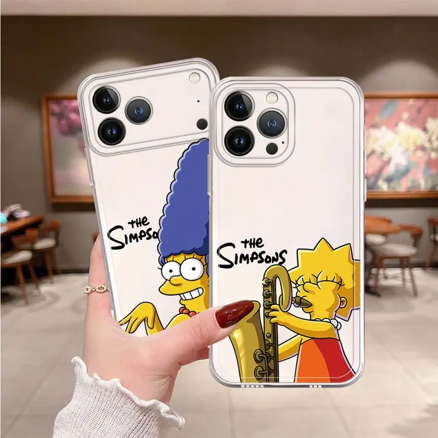 Cartoon Die Simpsons Weiche Handyhülle für iPhone 17 Pro Max XR 12 Mini 15 11 XS Max Air 16 13 Pro 17e 14 Plus