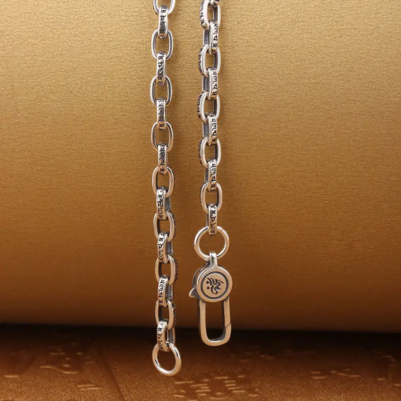 

Versatile Pure S925 Silver Jewelry Vintage Punk Fashion Letters Men and Women Couple Bracelet Valentine's Day Gift