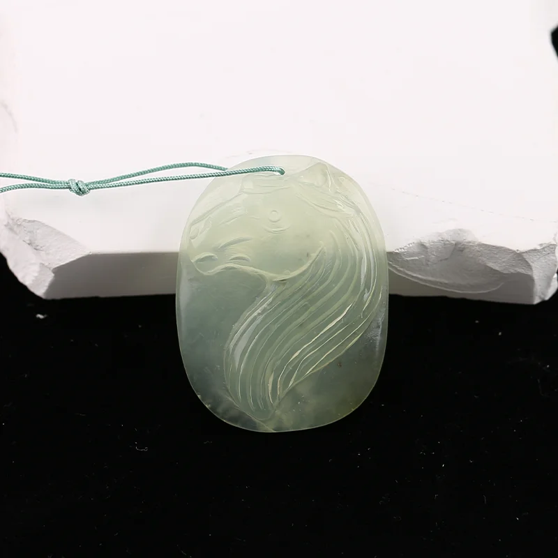 B&F Handmade Prehnite Pendants, Genuine Natural stones beads, Unique Stones for jewelry & DIY Earring Beads