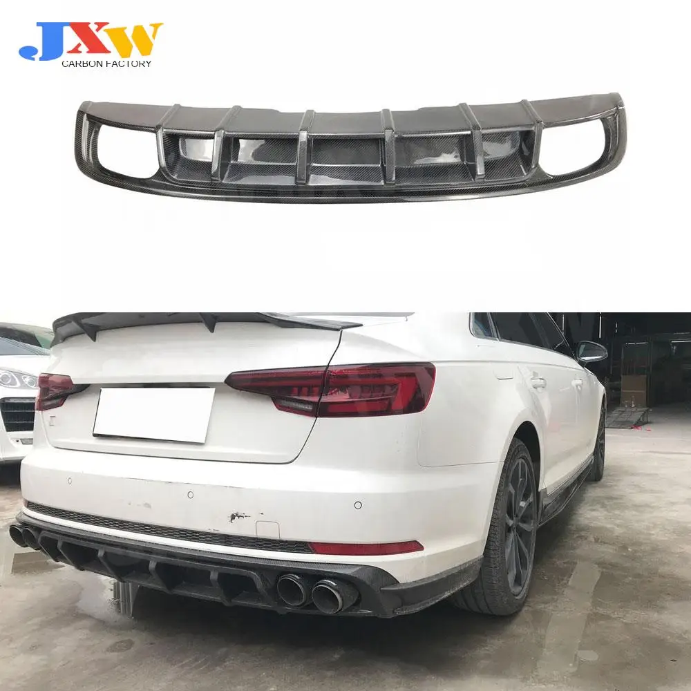 

Carbon Fiber Rear Bumper Lip Diffuser Spoiler Splitters Aprons For Audi A4 Sline S4 B9 2017 2018 Car Styling