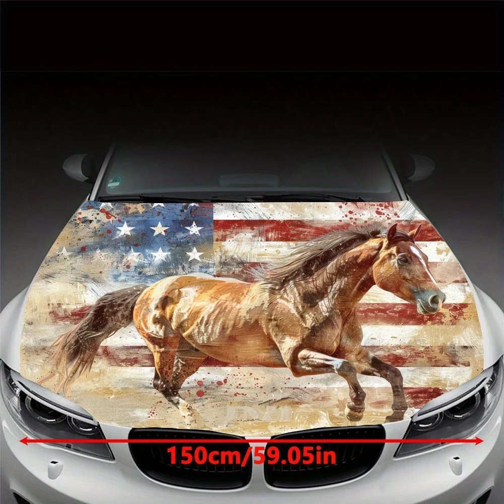 الحصان المشتعل: تشكل قوي تحت النجوم والمشارب؛ أغطية فينيل للسيارة، رسومات غطاء محرك السيارة من الفينيل، ملصق فينيل مع ديستي