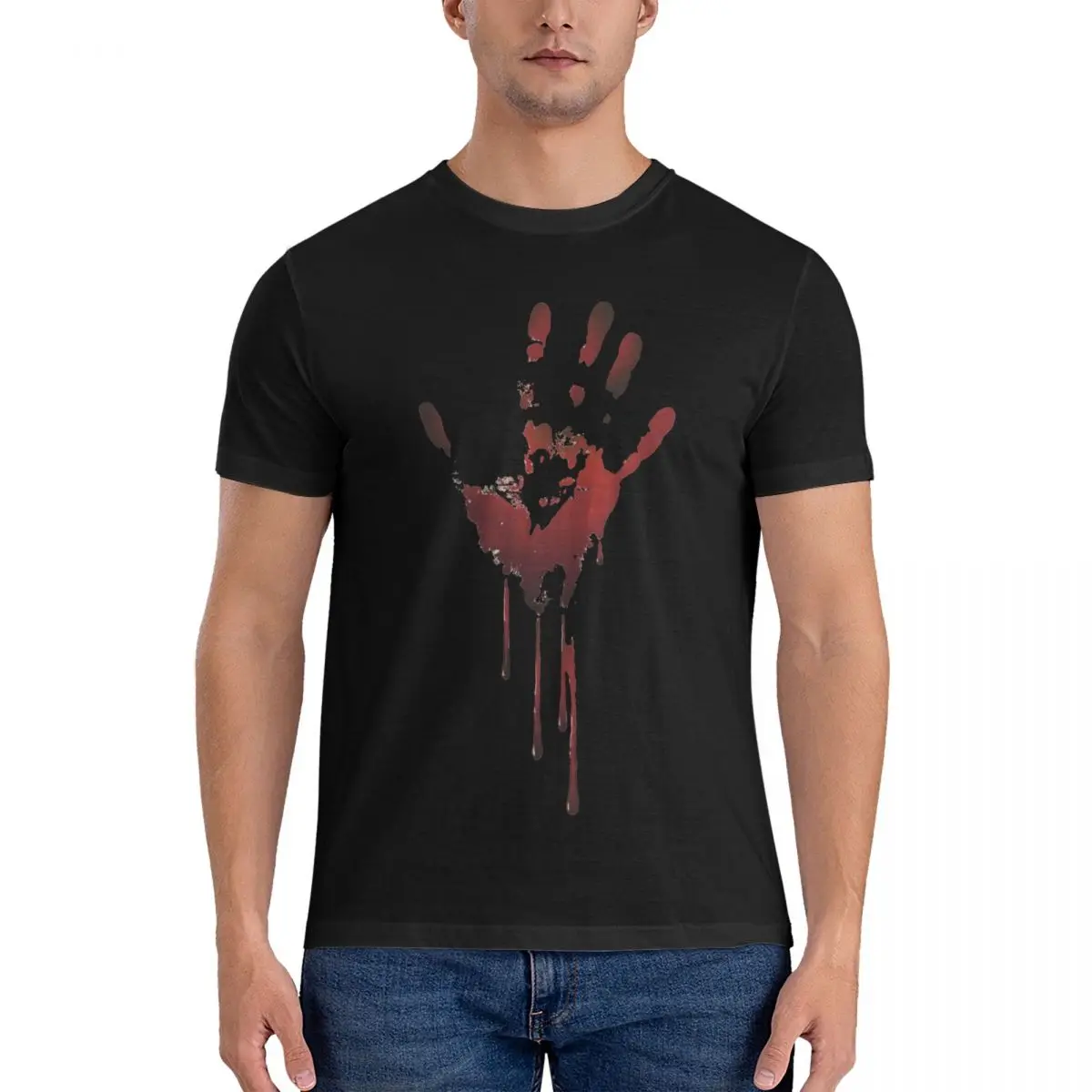 Summer Play Illusion Pattern Men's 100% Cotton Printed Short sleeved T-shirt Men's Cool Touch T-shirt