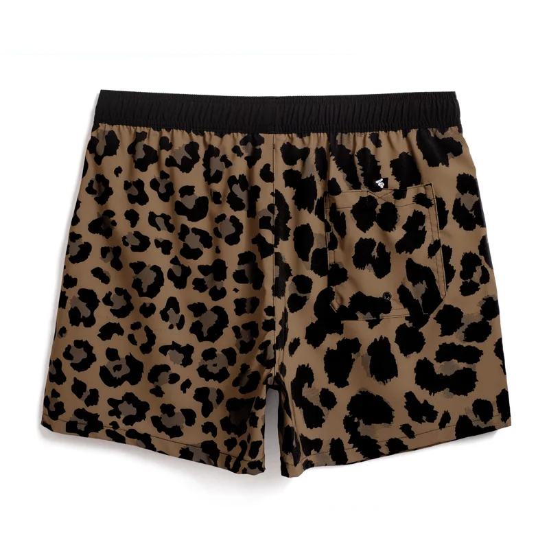 Men\'s Beachwear Quick Drying Baggy Male Swimwear Jogger Shorts Casual Wear For Men Leopard Print Shorts GMA2635