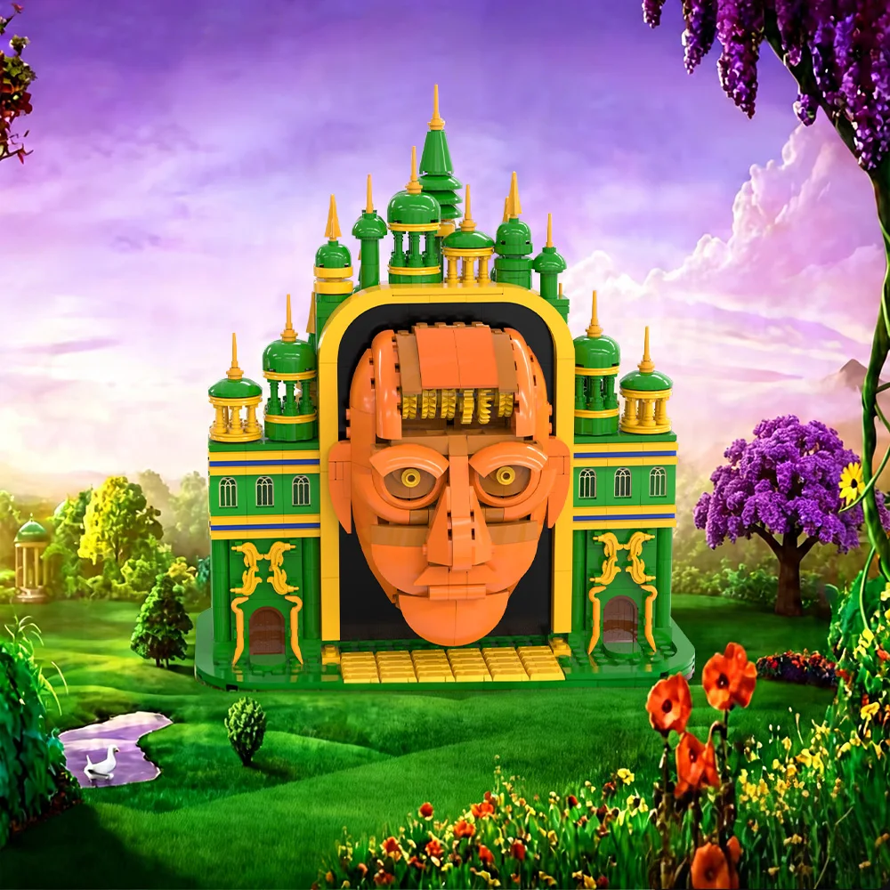 MOC Magische Hexe Smaragd Stadt Zauberer Palast Bausteine Fantasy Film Smaragd Schloss Ziegel Spielzeug Erwachsene Geschenk – Detail 9