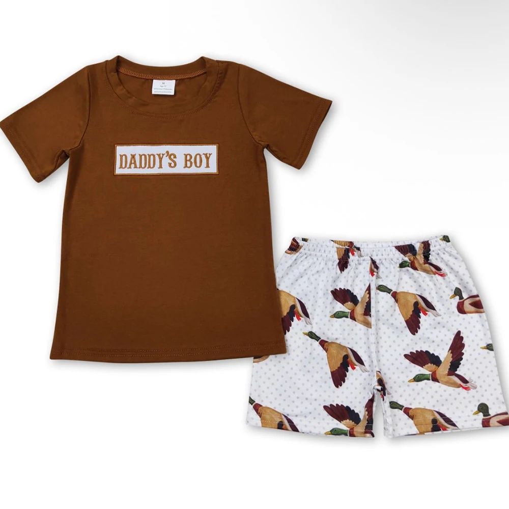 

Baby Boys 'Daddy's Boy' Summer Outfit Set Short Sleeve Shirt Ducks Shorts Matching Dad's Shirt And Shorts Set for Children