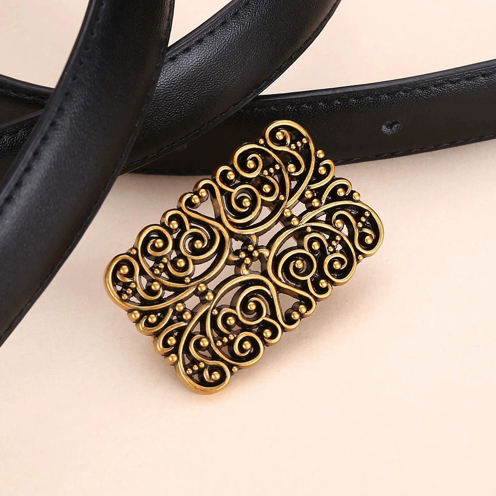 New Women's Versatile Decorative Belt, Retro Maillard Style Elegant Waistband, High-End Dress