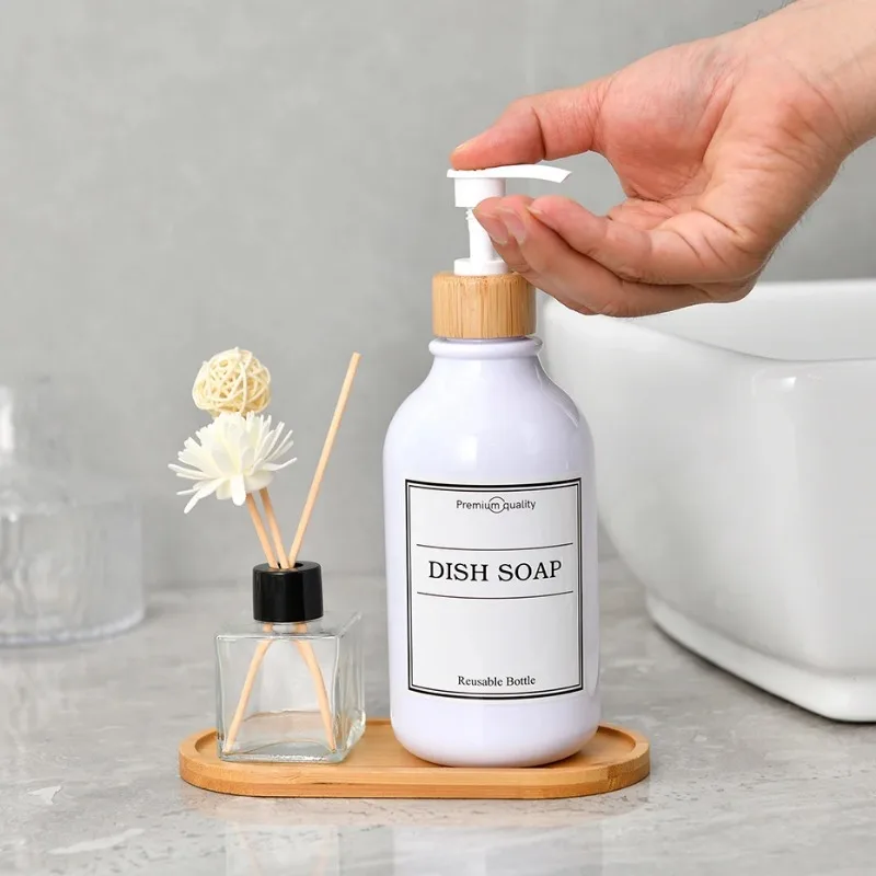 1Pcs Wooden Soap Dispenser Tray Vanity Countertop Bottles Organizer Holder Square Candles Jewelry Storage Tray for Bathroom