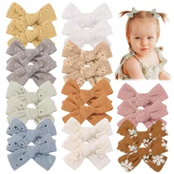 2Pcs/set Baby Lovely Hair Bows Hair Clip for Girl Soft Cotton Printed Hairpin Delicate Toddler Barrettes Hairgripe Headwear Gift