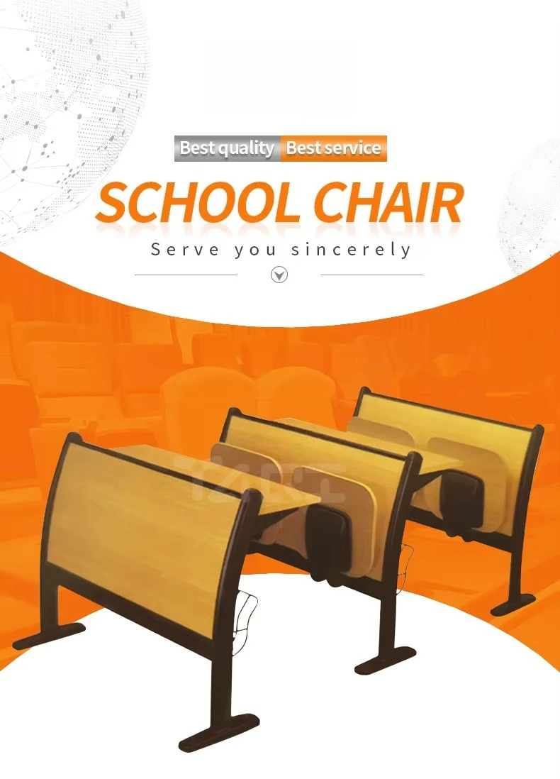 Mesa e cadeiras de madeira moderna para estudantes, universidade universitária, escola secundária, móveis para sala de aula