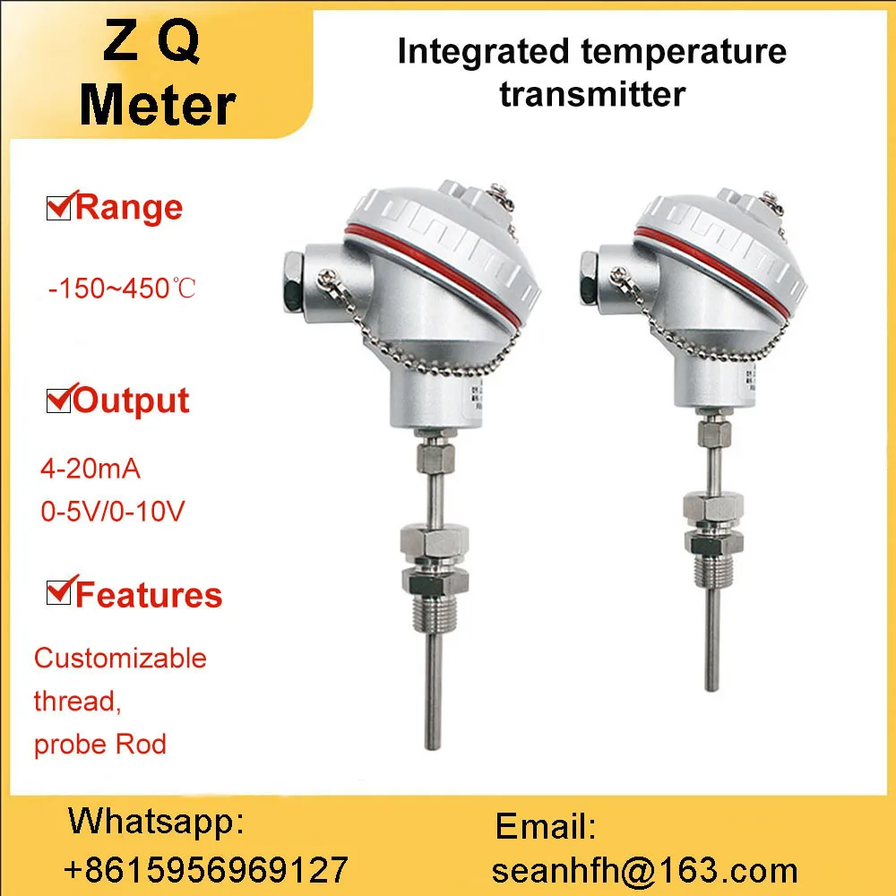 pt100 rtd temperature sensor thermocouple k type pt100 temperature transmitter 4-20ma 0-5V 0-10V output