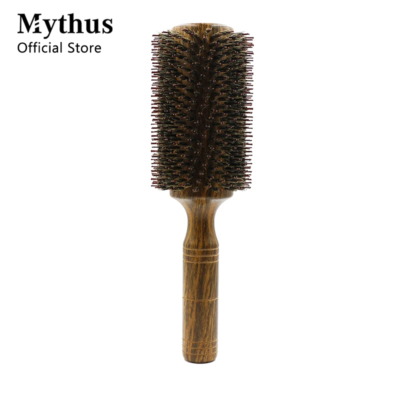 

Профессиональная круглая щетка для волос с Кабановой щетиной, Женская Расческа для укладки волос, Парикмахерская, Парикмахерская, деревянная круглая щетка