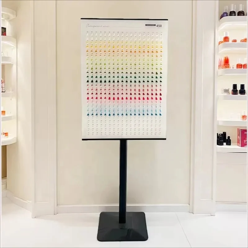 Large Rectangular Nail Art Display Board 4.5ft Tall Inclined Removable Shelf Holds 450 Nail Tips Polish Color Chart Stand for Sa