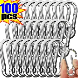 100-1Pcs Mini Carabiner Keychain Alluminum Alloy D-ring Buckle Spring Carabiner Snap Hook Clip Keychains Outdoor Camping Tool