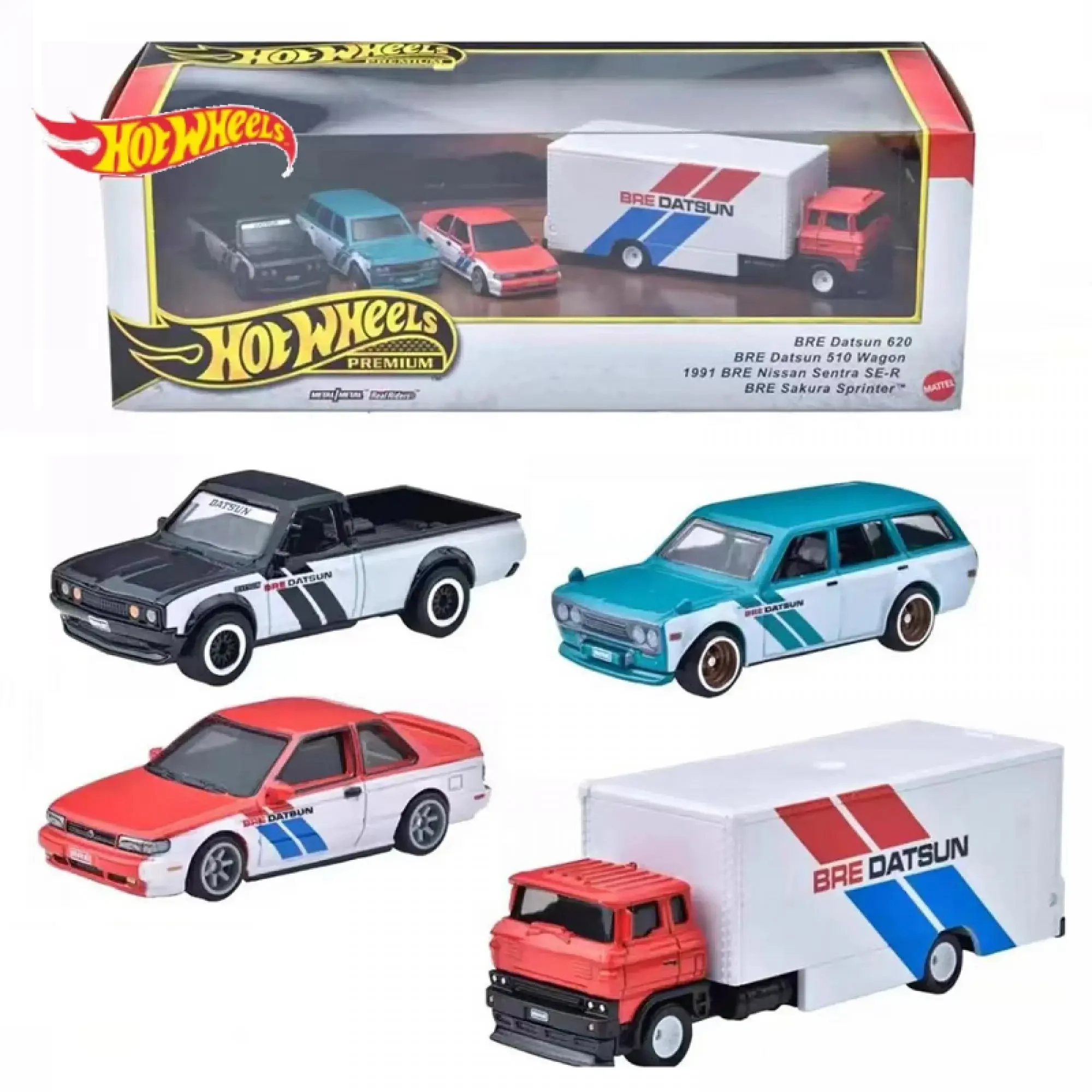 2024 Hot Wheels GMH39 1:64 Car 1Box BRE Garage Sakura Datsun 620 Nissan sentra Datsun 510 Auto Model Cars Toys Boys Gift