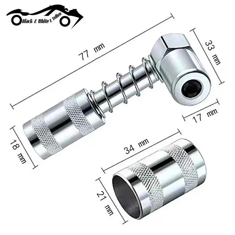 Acoplador de grasa profesional, herramienta de ajuste de 90 grados, boquilla de lubricación, accesorios