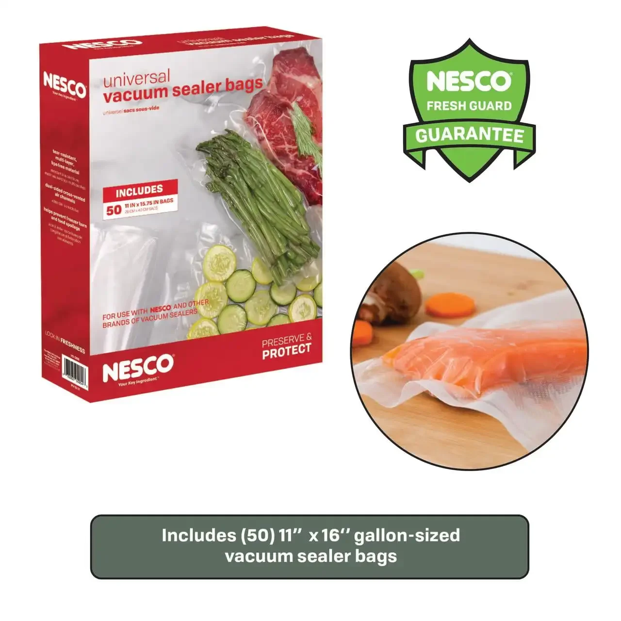 NESCO ®   VS-06B Sacchetto per sottovuoto, 11" x 16", 50 pezzi