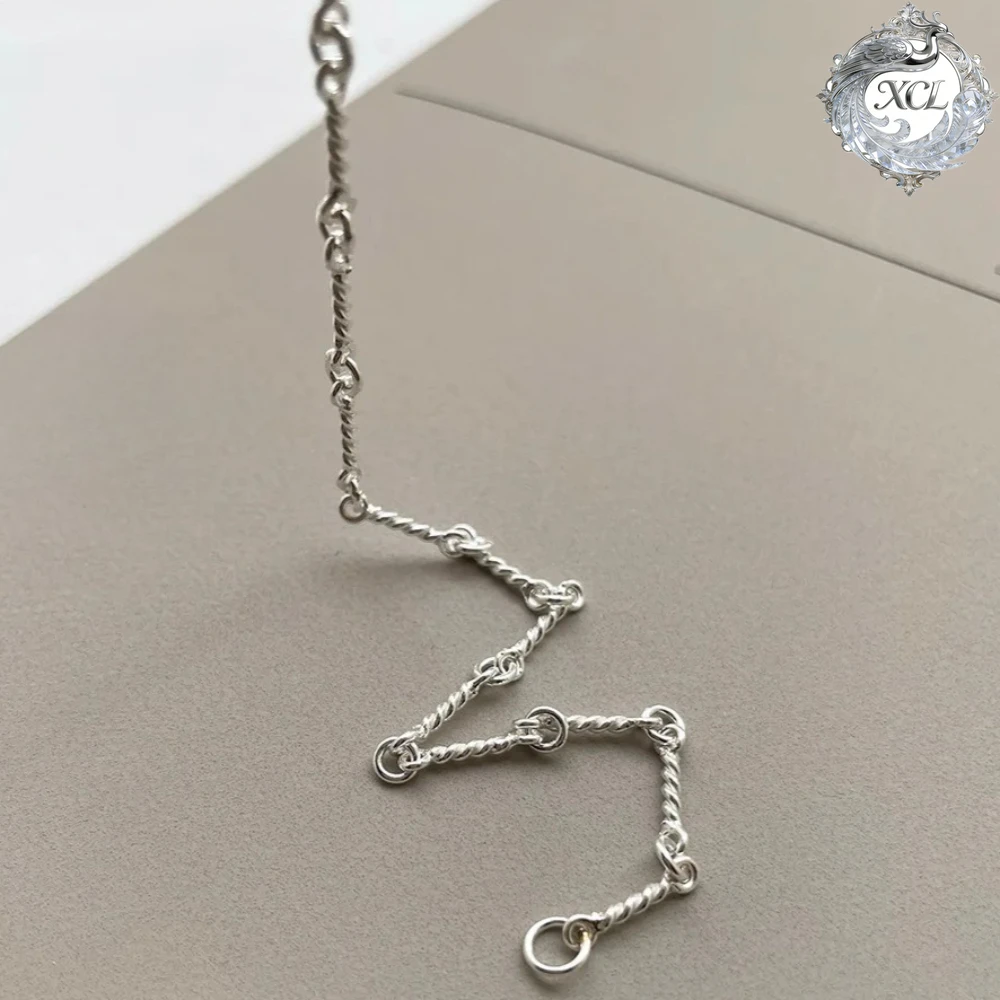 

Серебряный браслет-манжета XCL S925 из стерлингового серебра, в стиле панк, с витой проволокой, изысканное модное украшение, подарок для женщин на свадьбу или вечеринку