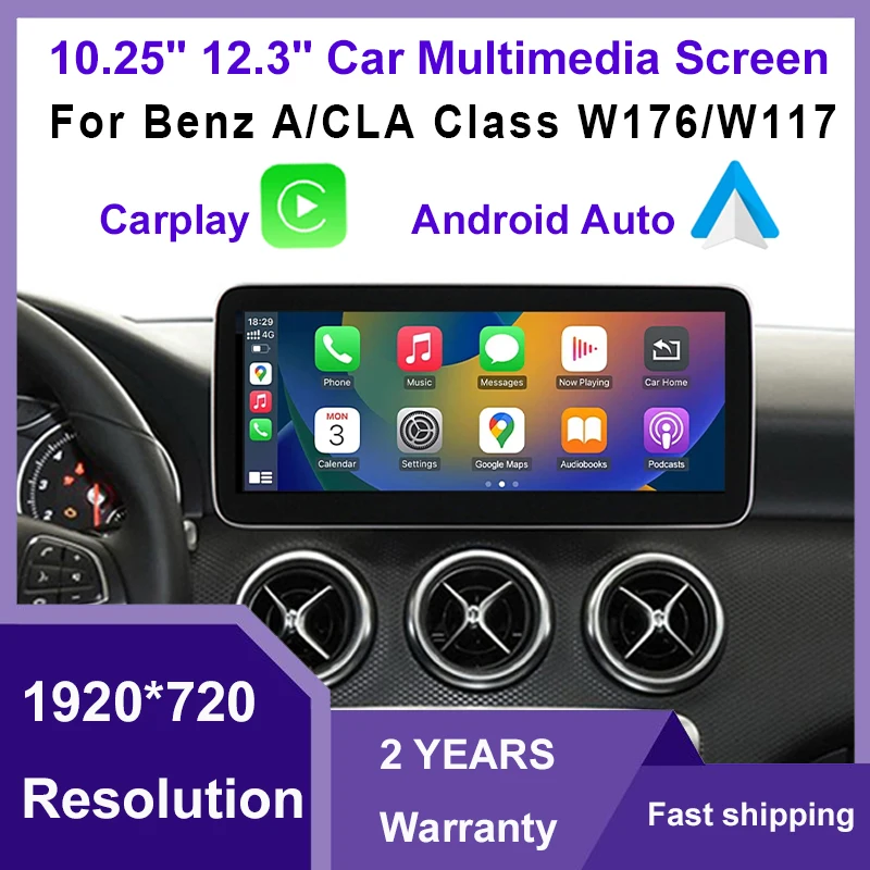 Wireless CarPlay Android Auto Car Multimedia Touch Screen for Mercedes Benz A Class CLA GLA W176 W246 2013-2018 NTG4.5 5.0 Radio