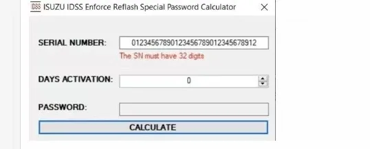 AutoEPC ISUZU IDSS Enforce Reflash Speical Password Calculator