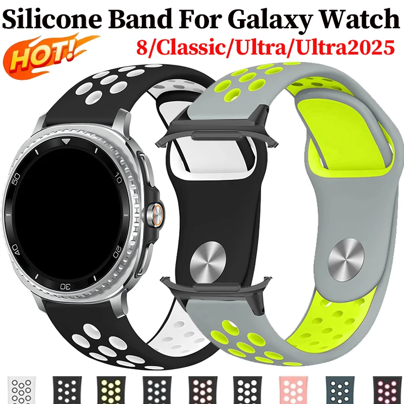 

For Samsung Galaxy Watch 8 40mm 44 8 Classic bands belt Breathable Silicone Sport correa Bracelet for Galaxy Watch Ultra Strap