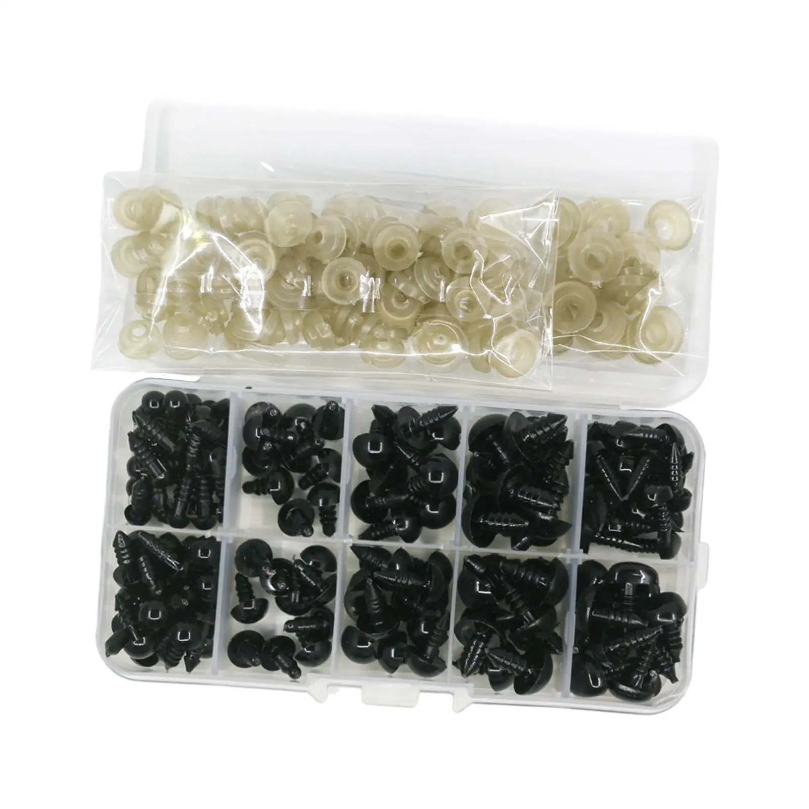 135Pcs Doll Eyes Nose Jewelry Findings Eyeball Knitted Teddy Bear Eyes for Arts DIY Supplies Decorations Doll Toys Plush Animals