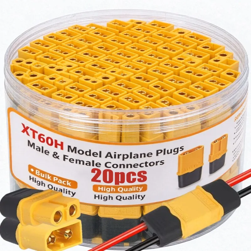 XT60H XT60 Connector Adapter Male Female Plug with Sheath Gold Plated Bullet Plugs for RC Lipo Battery RC Car Airplane Charger
