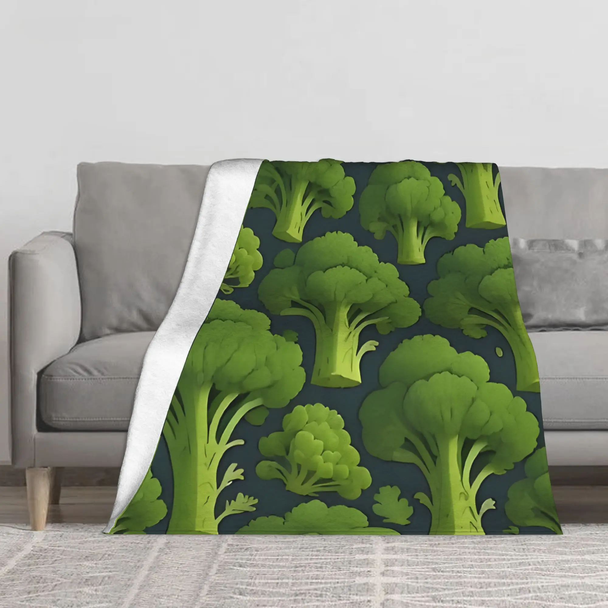 1PC Broccoli Blanket Throw Blanket Novelty Warm Blanket All Season Gift