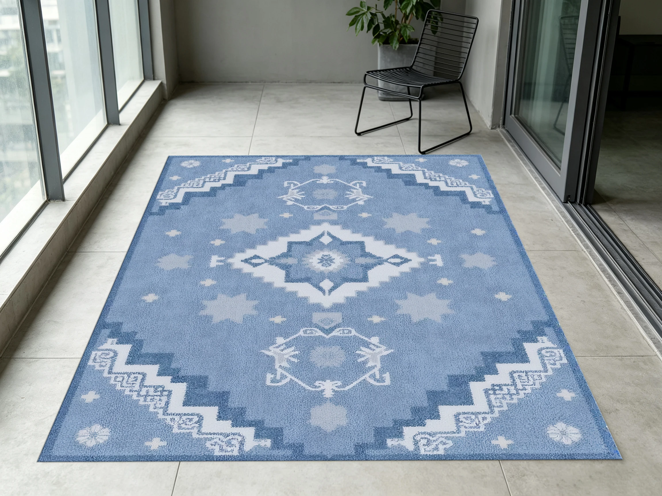 2D Large Rug, Light Gray, Retro European Pattern, Soft to the Touch, for Living Room & Bedroom