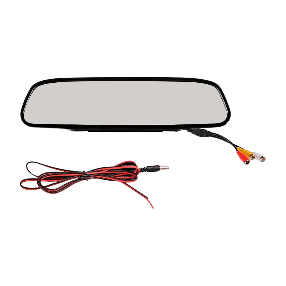 

12V Car Monitor Rearview Mirror Rear View Camera Parking Monitor 4.3 Inch Screen HD DVD Video Display Car Accessories