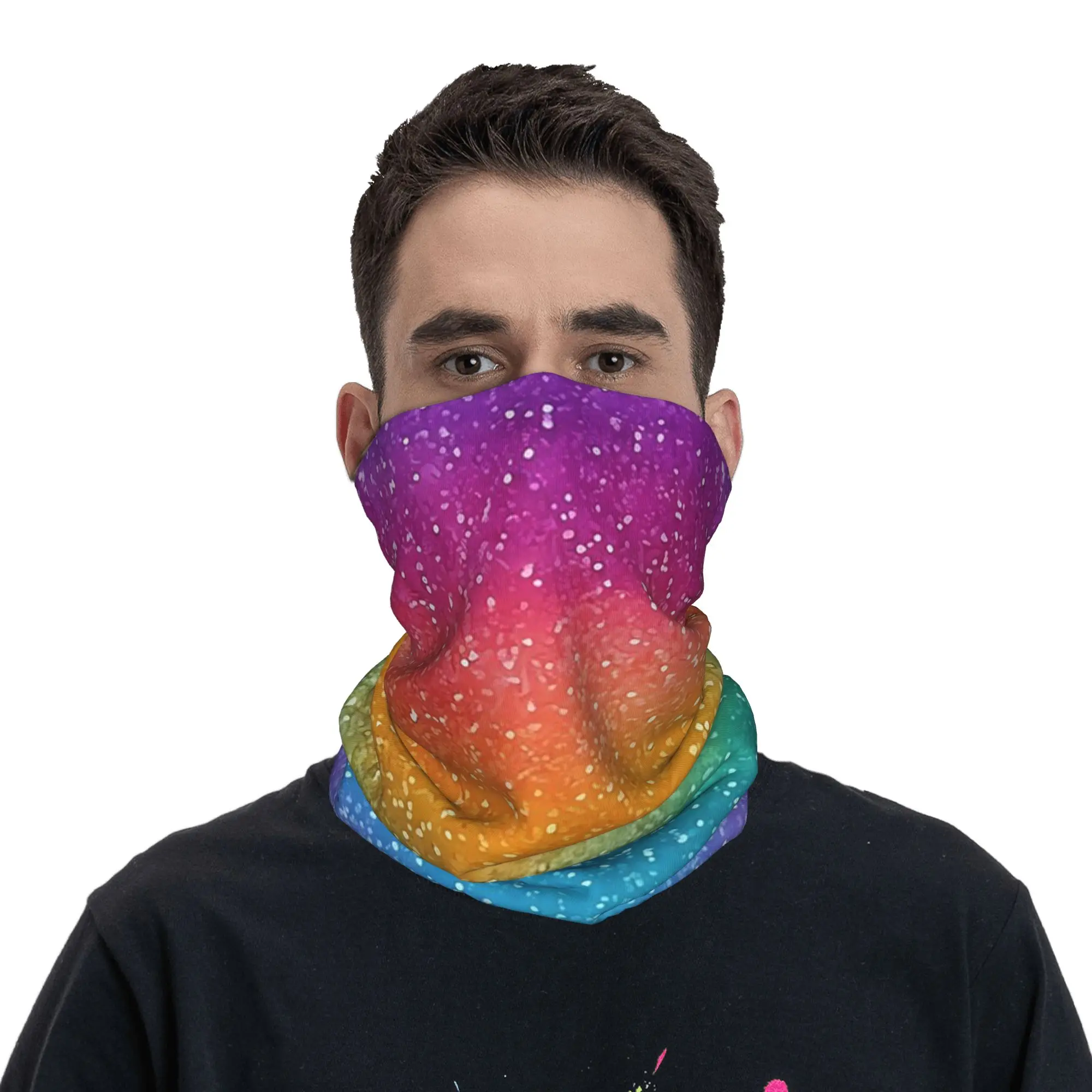 

Бандана с радужным градиентным узором, ветрозащитный шарф-накидка для езды на велосипеде, унисекс, для взрослых