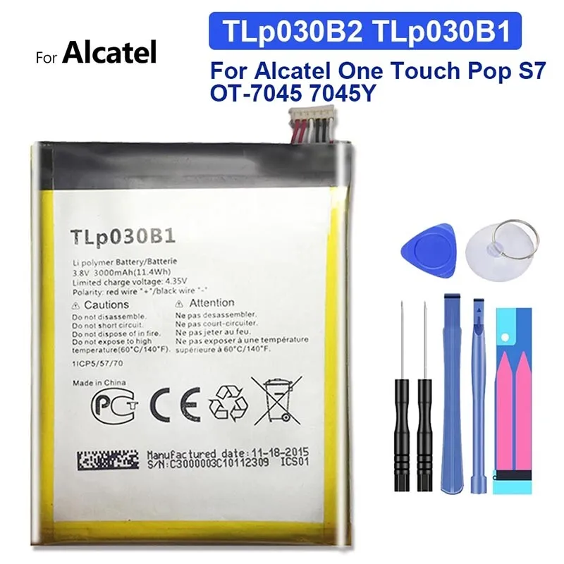 

Новая замена аккумулятора для Alcatel Pop S7 OT-7045 OT-7045Y TLp030B1 3000 мАч