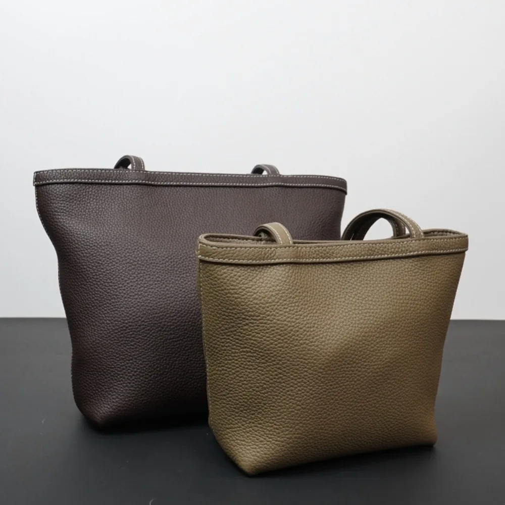 

Tote Bag New Leather Retro Niche Old Money Wind Commuter Women's Shoulder Bag Texture Unique Fashion Simple Casual Daily