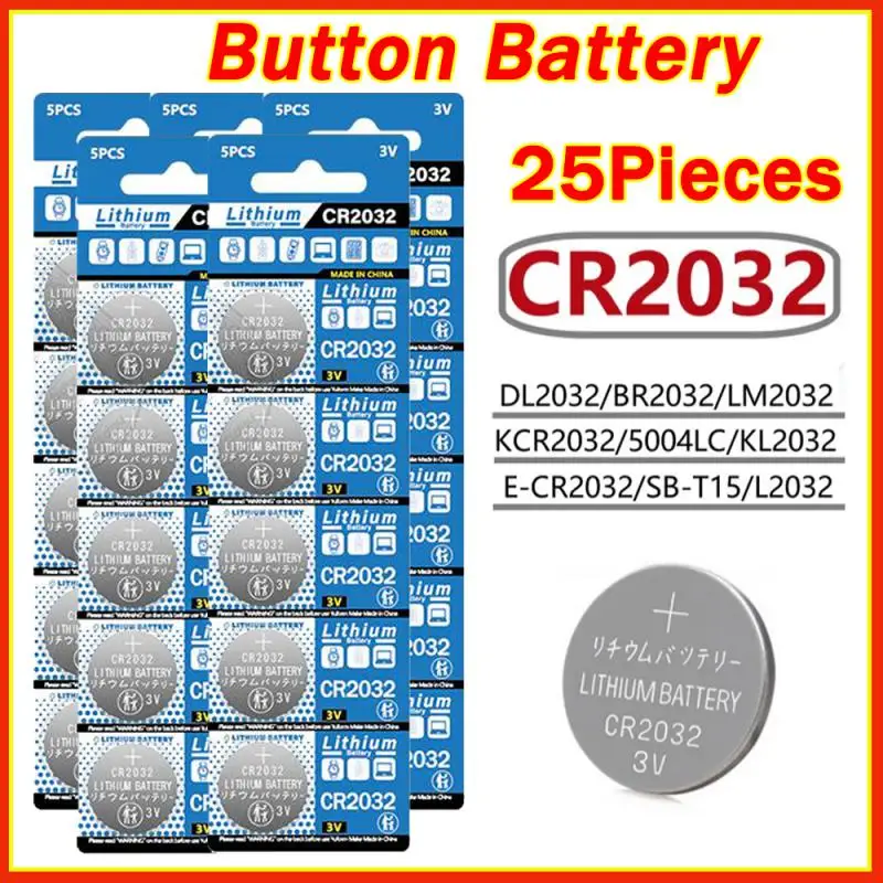 NEW 2-60PCS 3V CR2032 Lithium Button Battery BR2032 ECR2032 LM2032 5004LC Coin Cell Watch Batteries For Toy Clock Remote Control